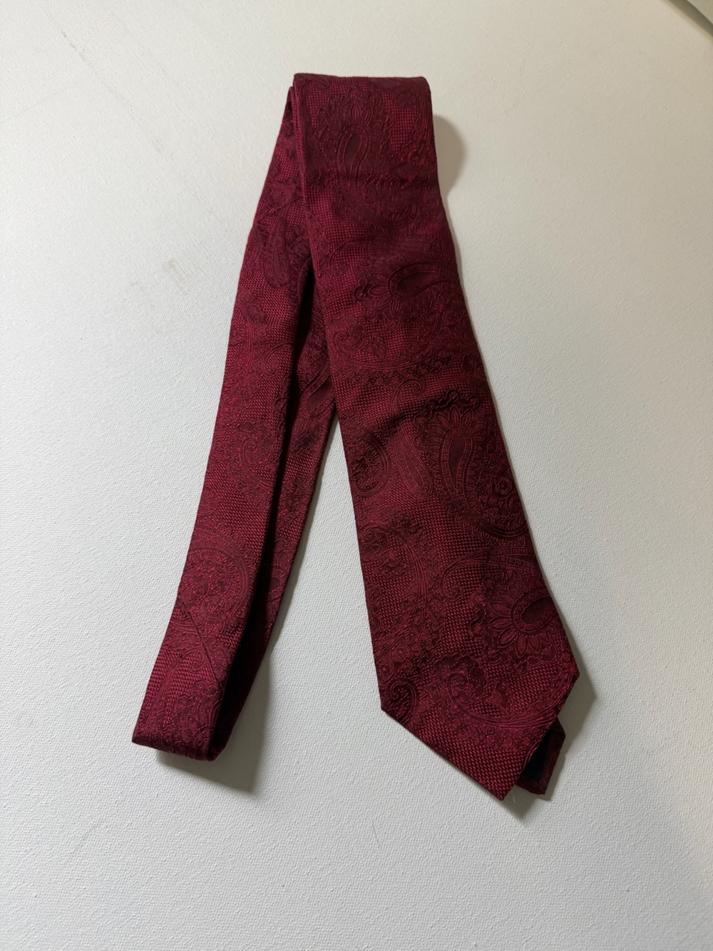 Classic Burgundy Paisley Silk Men's Tie - Unbranded